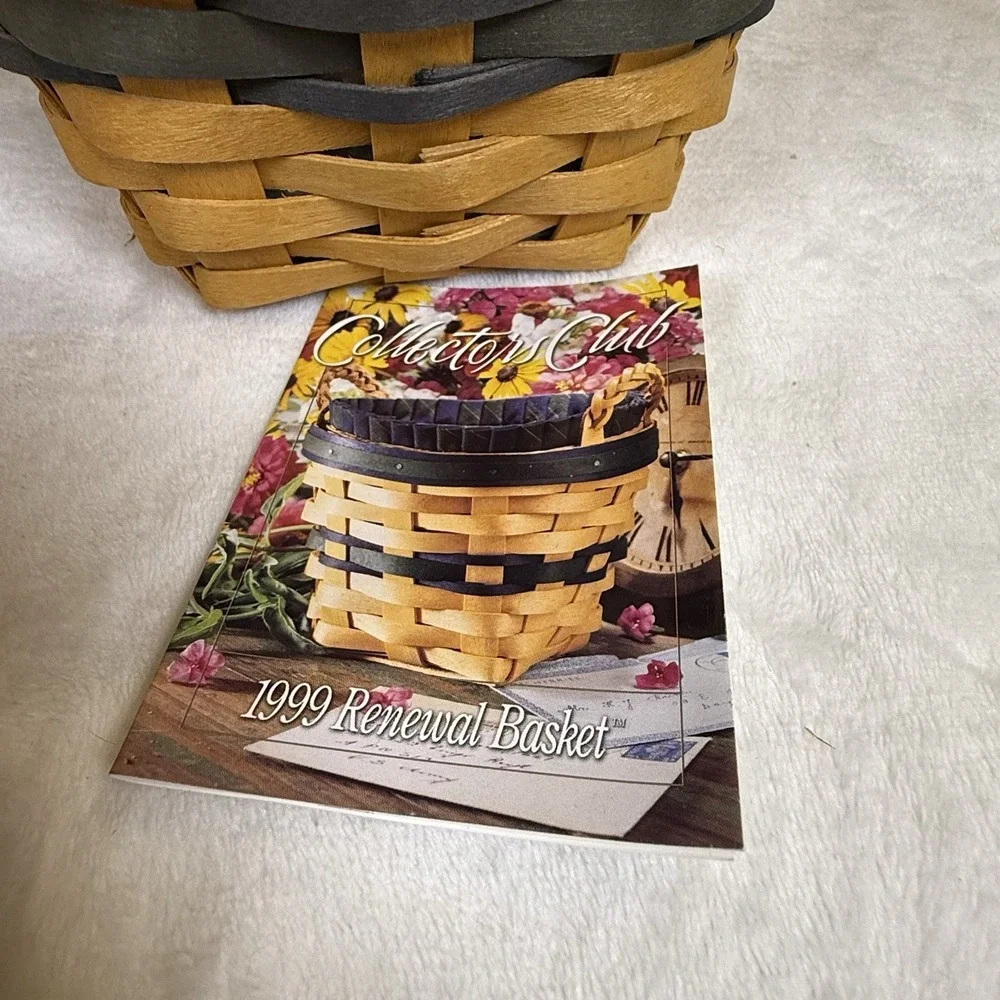 Longaberger Collectors Club Renewal Basket Lot 4 1997 1999 2000 Liners Cards